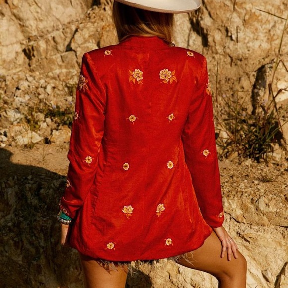 SOLD💫 Chasing Unicorns The Weight : Silk Embroidered Blazer sz S - Picture 8 of 16